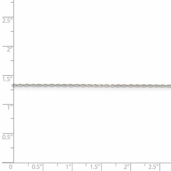 1.25mm Sterling Silver Solid Loose Rope Chain Necklace, 18 Inch - Picture 5 of 8